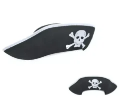Cappello da pirata nero per adulti con teschio