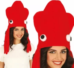 Cappello da polpo rosso adulto