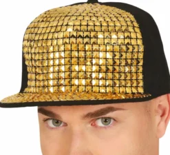 Cappello da rapper per adulti con rivetti dorati