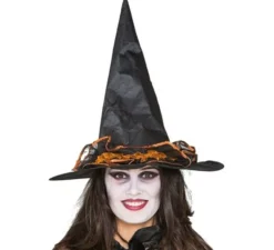Cappello da strega con ornamenti arancioni