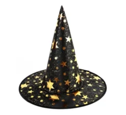Cappello da strega con stella dorata 38x40 cm