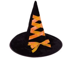 Cappello da strega intrecciato arancione