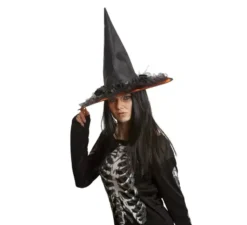 Cappello da Strega nero decorato 58 cm