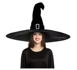 Cappello da strega nero extra large con fibbia per adulti