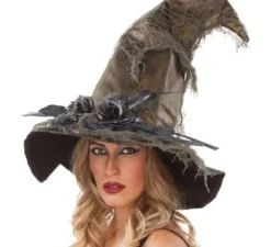 Cappello da strega verdastro da 59 cm