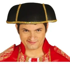 Cappello da torero per adulti nero e oro