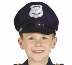 Cappello della polizia del distintivo d'argento del bambino