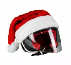 Cappello di Babbo Natale per Caschi da Moto con Fissaggio