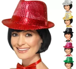 Cappello di feltro con paillettes in vari colori
