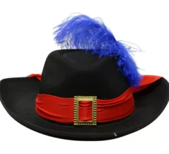Cappello di feltro nero da moschettiere