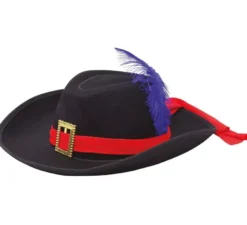 Cappello di feltro nero da moschettiere