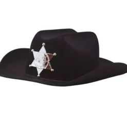 Cappello di feltro nero da sceriffo per bambini