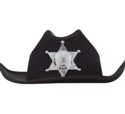 Cappello di feltro nero da sceriffo per bambini