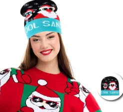 Cappello di Natale fresco di Babbo Natale blu per adulti