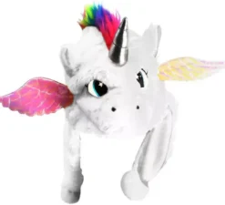 Cappello di peluche unicorno bianco