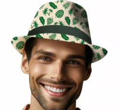 Cappello estivo per adulti con foglie verdi