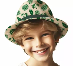 Cappello estivo per bambini con foglie verdi