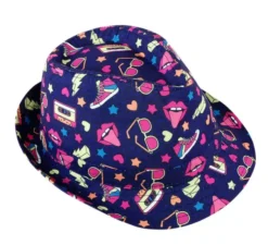 Cappello Fedora lilla da uomo anni '90