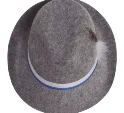 Cappello grigio tirolese con nastro blu