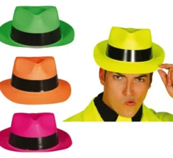 Cappello in plastica da gangster colori assortiti
