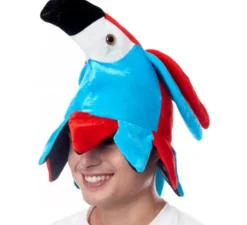Cappello in schiuma di pappagallo rosso e blu