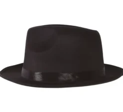 Cappello in tessuto nero ganster