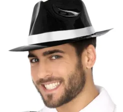 Cappello mafioso bianco e nero con lucentezza