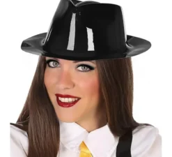 Cappello mafioso nero con lucentezza