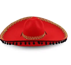 Cappello Mariachi messicano rosso per adulto