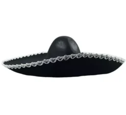 Cappello Mariachi nero con finiture grigie