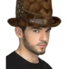 Cappello marrone steampunk con catena