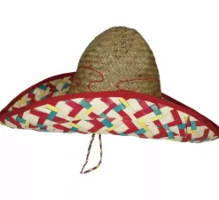 Cappello messicano da adulto in paglia decorata da 50 cm