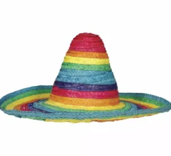 Cappello messicano da adulto in paglia multicolore da 50 cm