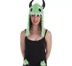 Cappello Mostro verde con le corna