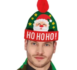 Cappello natalizio Babbo Natale Ho Ho Ho con effetto lana