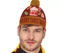 Cappello natalizio effetto lana bordeaux
