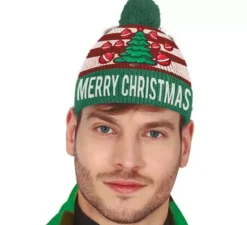 Cappello natalizio in lana effetto verde
