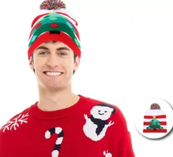 Cappello natalizio per albero di Natale a strisce per adulti