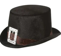 Cappello nero con nastro marrone
