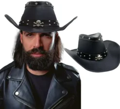 Cappello nero con teschio