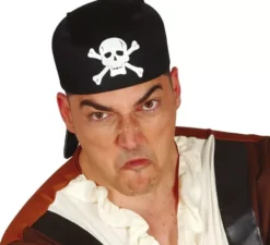 Cappello o bandana da pirata nero di tela
