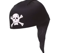 Cappello o bandana da pirata nero di tela