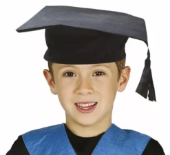 Cappello o biretta per laureati o laureandi in tessuto per bambini 52 cm