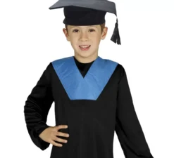 Cappello o biretta per laureati o laureandi in tessuto per bambini 52 cm