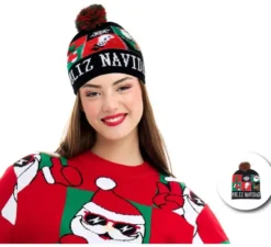 Cappello per adulti con figure natalizie scure