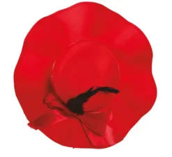 Cappello rosso con piume