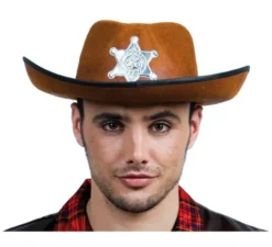 Cappello sceriffo marrone con stella