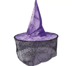Cappello strega lilla con velo