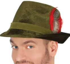 Cappello Tirolese con Piuma Rossa