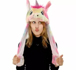 Cappello unicorno con orecchie mobili e luce
